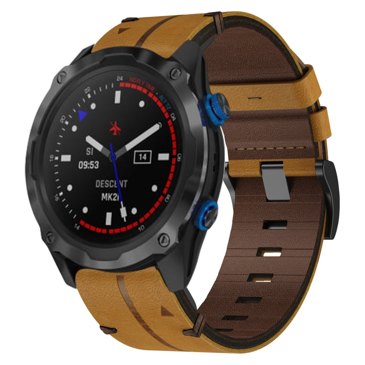 Cinturino per orologio in pelle da 22 mm, For Garmin Fenix E 47mm, For Garmin Fenix 8 MIP 47mm, For Garmin Fenix 8 AMOLED 47mm, For Garmin Fenix 7 Pro 47mm, For Garmin Epix Pro 47mm, For Garmin MARQ Athlete Gen 2, For Garmin MARQ Commander             ...