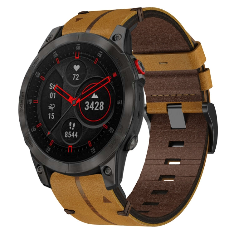 Cinturino per orologio in pelle da 22 mm, For Garmin Forerunner 955, For Garmin Descent G1, For Garmin Descent G1 Solar, For Garmin  Instinct 2 Solar, For Garmin Instinct 2, For Garmin EPIX Gen 2, For Garmin Fenix 7, For Garmin Fenix 7 Solar           ...