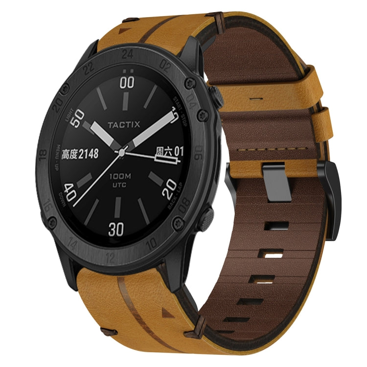 Cinturino per orologio in pelle da 22 mm, For Garmin Fenix E 47mm, For Garmin Fenix 8 MIP 47mm, For Garmin Fenix 8 AMOLED 47mm, For Garmin Fenix 7 Pro 47mm, For Garmin Epix Pro 47mm, For Garmin MARQ Athlete Gen 2, For Garmin MARQ Commander�������������...