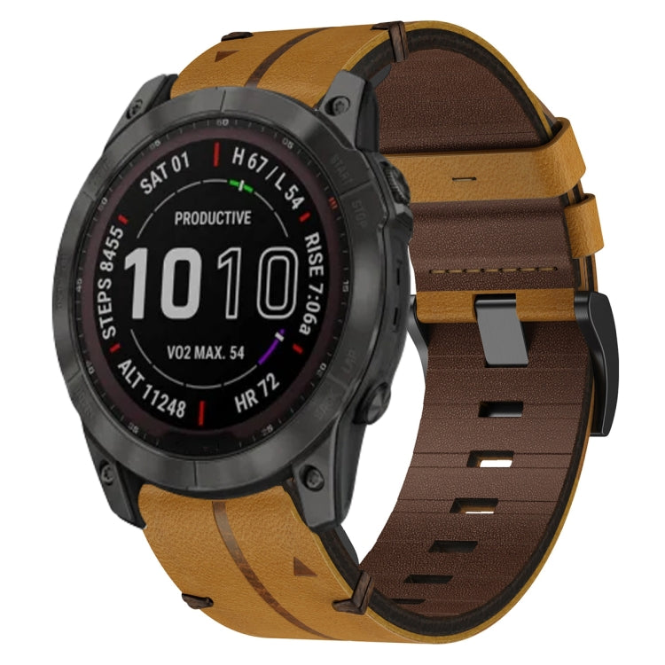 Cinturino per orologio in pelle da 22 mm, For Garmin Forerunner 955, For Garmin Descent G1, For Garmin Descent G1 Solar, For Garmin  Instinct 2 Solar, For Garmin Instinct 2, For Garmin EPIX Gen 2, For Garmin Fenix 7, For Garmin Fenix 7 Solar           ...
