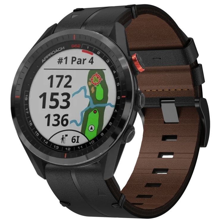 Cinturino per orologio in pelle da 22 mm, For Garmin Approach S62, For Garmin Fenix 6 Pro GPS, For Garmin Fenix 5, For Garmin Fenix 5 Plus, For Garmin Instinct, For Garmin Fenix 6 GPS, For Garmin Fenix 6 Sapphire GPS, For Garmin Forerunner 945���������...