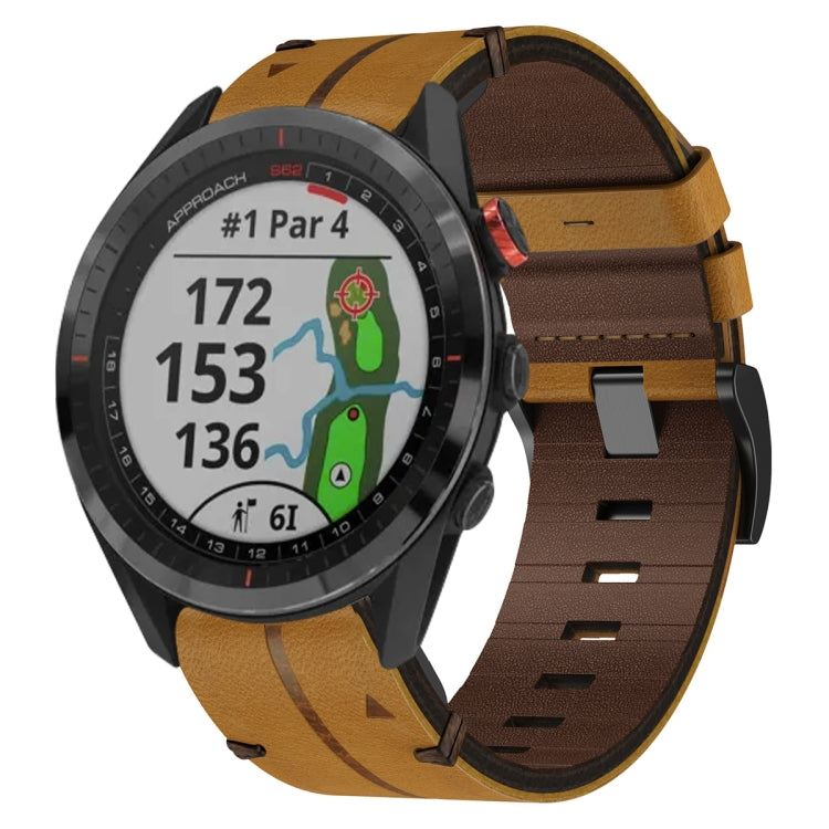 Cinturino per orologio in pelle da 22 mm, For Garmin Approach S62, For Garmin Fenix 6 Pro GPS, For Garmin Fenix 5, For Garmin Fenix 5 Plus, For Garmin Instinct, For Garmin Fenix 6 GPS, For Garmin Fenix 6 Sapphire GPS, For Garmin Forerunner 945���������...