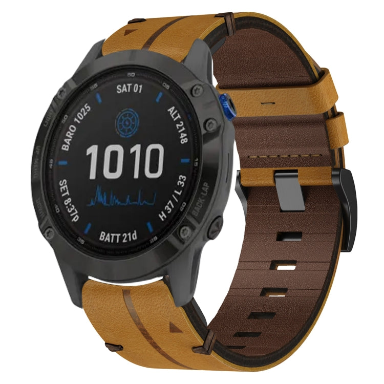 Cinturino per orologio in pelle da 22 mm, For Garmin Approach S62, For Garmin Fenix 6 Pro GPS, For Garmin Fenix 5, For Garmin Fenix 5 Plus, For Garmin Instinct, For Garmin Fenix 6 GPS, For Garmin Fenix 6 Sapphire GPS, For Garmin Forerunner 945���������...