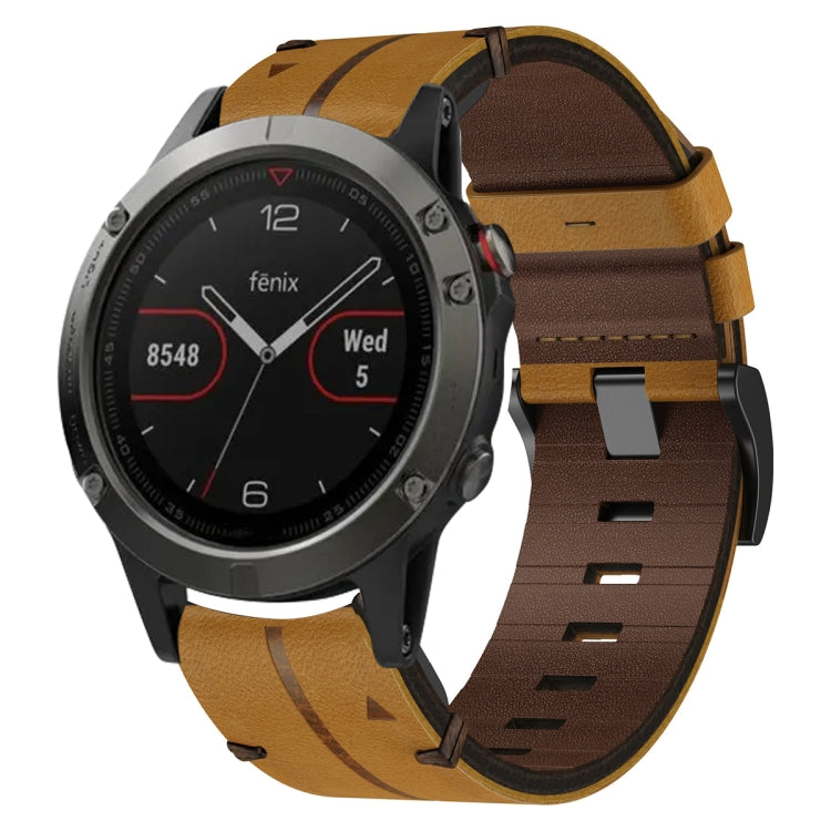Cinturino per orologio in pelle da 22 mm, For Garmin Approach S62, For Garmin Fenix 6 Pro GPS, For Garmin Fenix 5, For Garmin Fenix 5 Plus, For Garmin Instinct, For Garmin Fenix 6 GPS, For Garmin Fenix 6 Sapphire GPS, For Garmin Forerunner 945���������...