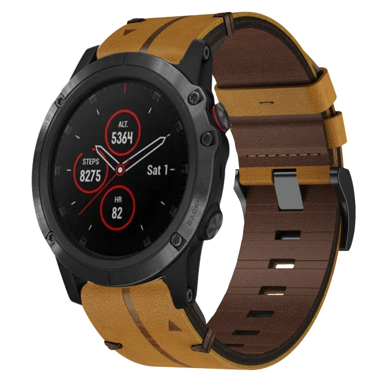 Cinturino per orologio in pelle da 22 mm, For Garmin Approach S62, For Garmin Fenix 6 Pro GPS, For Garmin Fenix 5, For Garmin Fenix 5 Plus, For Garmin Instinct, For Garmin Fenix 6 GPS, For Garmin Fenix 6 Sapphire GPS, For Garmin Forerunner 945���������...