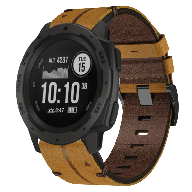 Cinturino per orologio in pelle da 22 mm, For Garmin Approach S62, For Garmin Fenix 6 Pro GPS, For Garmin Fenix 5, For Garmin Fenix 5 Plus, For Garmin Instinct, For Garmin Fenix 6 GPS, For Garmin Fenix 6 Sapphire GPS, For Garmin Forerunner 945���������...
