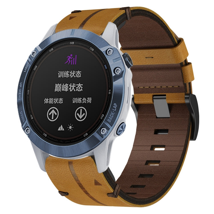 Cinturino per orologio in pelle da 22 mm, For Garmin Approach S62, For Garmin Fenix 6 Pro GPS, For Garmin Fenix 5, For Garmin Fenix 5 Plus, For Garmin Instinct, For Garmin Fenix 6 GPS, For Garmin Fenix 6 Sapphire GPS, For Garmin Forerunner 945���������...
