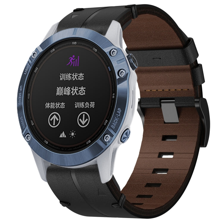 Cinturino per orologio in pelle da 22 mm, For Garmin Approach S62, For Garmin Fenix 6 Pro GPS, For Garmin Fenix 5, For Garmin Fenix 5 Plus, For Garmin Instinct, For Garmin Fenix 6 GPS, For Garmin Fenix 6 Sapphire GPS, For Garmin Forerunner 945���������...