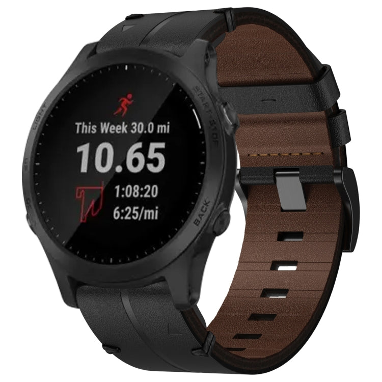 Cinturino per orologio in pelle da 22 mm, For Garmin Approach S62, For Garmin Fenix 6 Pro GPS, For Garmin Fenix 5, For Garmin Fenix 5 Plus, For Garmin Instinct, For Garmin Fenix 6 GPS, For Garmin Fenix 6 Sapphire GPS, For Garmin Forerunner 945���������...