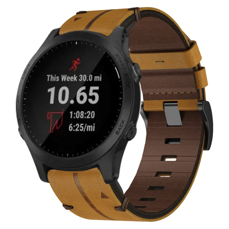 Cinturino per orologio in pelle da 22 mm, For Garmin Approach S62, For Garmin Fenix 6 Pro GPS, For Garmin Fenix 5, For Garmin Fenix 5 Plus, For Garmin Instinct, For Garmin Fenix 6 GPS, For Garmin Fenix 6 Sapphire GPS, For Garmin Forerunner 945���������...