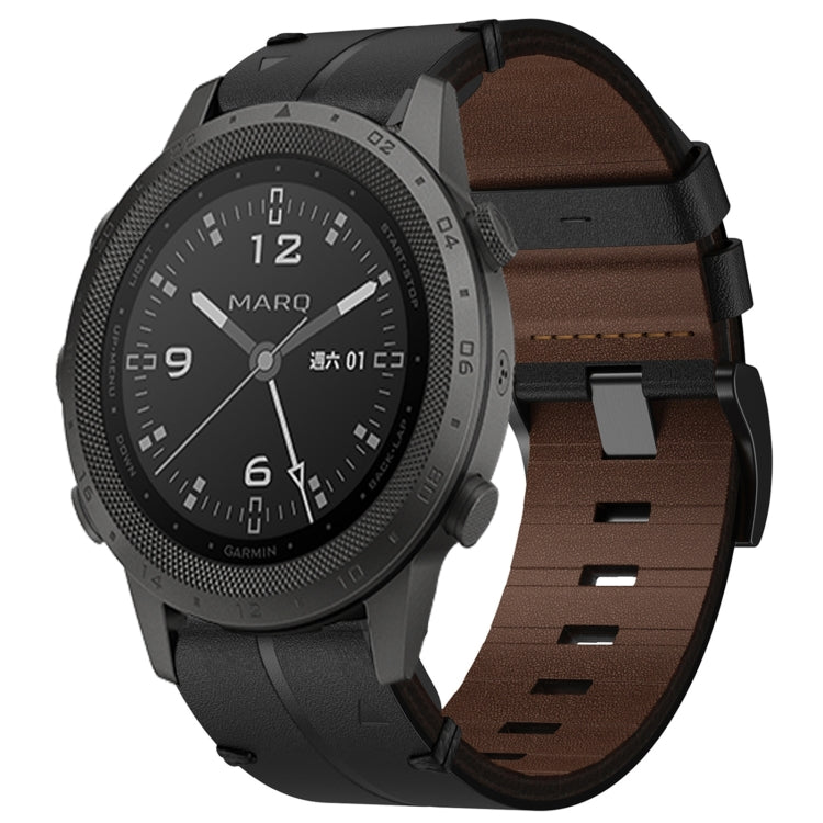 Cinturino per orologio in pelle da 22 mm, For Garmin Fenix E 47mm, For Garmin Fenix 8 MIP 47mm, For Garmin Fenix 8 AMOLED 47mm, For Garmin Fenix 7 Pro 47mm, For Garmin Epix Pro 47mm, For Garmin MARQ Athlete Gen 2, For Garmin MARQ Commander�������������...