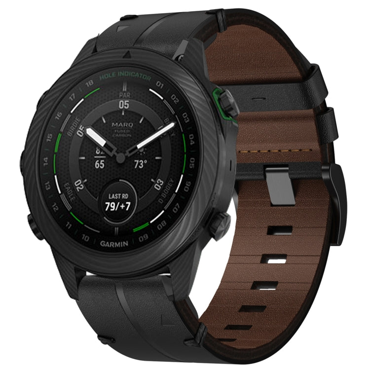 Cinturino per orologio in pelle da 22 mm, For Garmin Fenix E 47mm, For Garmin Fenix 8 MIP 47mm, For Garmin Fenix 8 AMOLED 47mm, For Garmin Fenix 7 Pro 47mm, For Garmin Epix Pro 47mm, For Garmin MARQ Athlete Gen 2, For Garmin MARQ Commander             ...