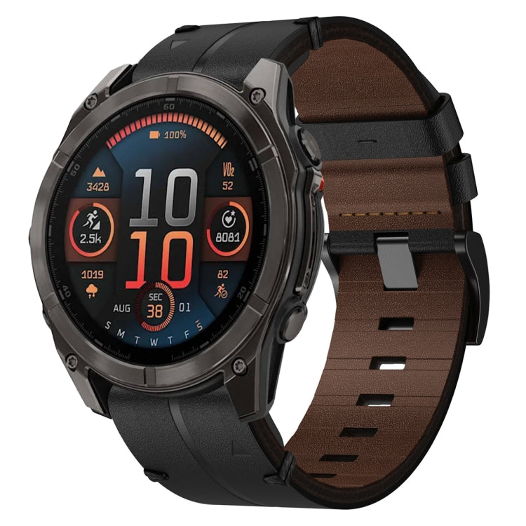 Cinturino per orologio in pelle da 22 mm, For Garmin Fenix E 47mm, For Garmin Fenix 8 MIP 47mm, For Garmin Fenix 8 AMOLED 47mm, For Garmin Fenix 7 Pro 47mm, For Garmin Epix Pro 47mm, For Garmin MARQ Athlete Gen 2, For Garmin MARQ Commander             ...