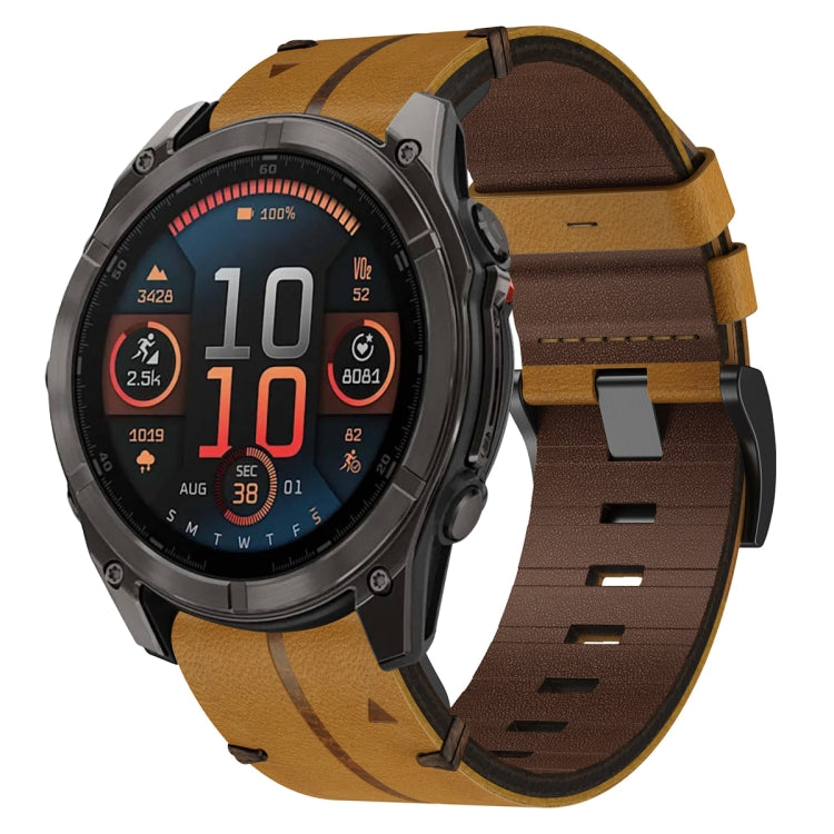 Cinturino per orologio in pelle da 22 mm, For Garmin Fenix E 47mm, For Garmin Fenix 8 MIP 47mm, For Garmin Fenix 8 AMOLED 47mm, For Garmin Fenix 7 Pro 47mm, For Garmin Epix Pro 47mm, For Garmin MARQ Athlete Gen 2, For Garmin MARQ Commander�������������...