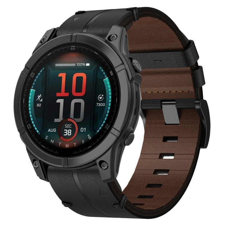 Cinturino per orologio in pelle da 22 mm, For Garmin Fenix E 47mm, For Garmin Fenix 8 MIP 47mm, For Garmin Fenix 8 AMOLED 47mm, For Garmin Fenix 7 Pro 47mm, For Garmin Epix Pro 47mm, For Garmin MARQ Athlete Gen 2, For Garmin MARQ Commander�������������...