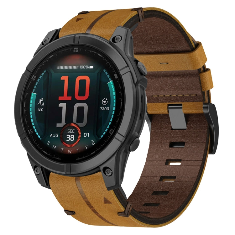Cinturino per orologio in pelle da 22 mm, For Garmin Fenix E 47mm, For Garmin Fenix 8 MIP 47mm, For Garmin Fenix 8 AMOLED 47mm, For Garmin Fenix 7 Pro 47mm, For Garmin Epix Pro 47mm, For Garmin MARQ Athlete Gen 2, For Garmin MARQ Commander             ...