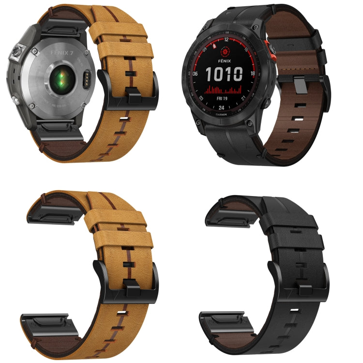 Cinturino per orologio in pelle da 22 mm, For Garmin Fenix E 47mm, For Garmin Fenix 8 MIP 47mm, For Garmin Fenix 8 AMOLED 47mm, For Garmin Fenix 7 Pro 47mm, For Garmin Epix Pro 47mm, For Garmin MARQ Athlete Gen 2, For Garmin MARQ Commander             ...