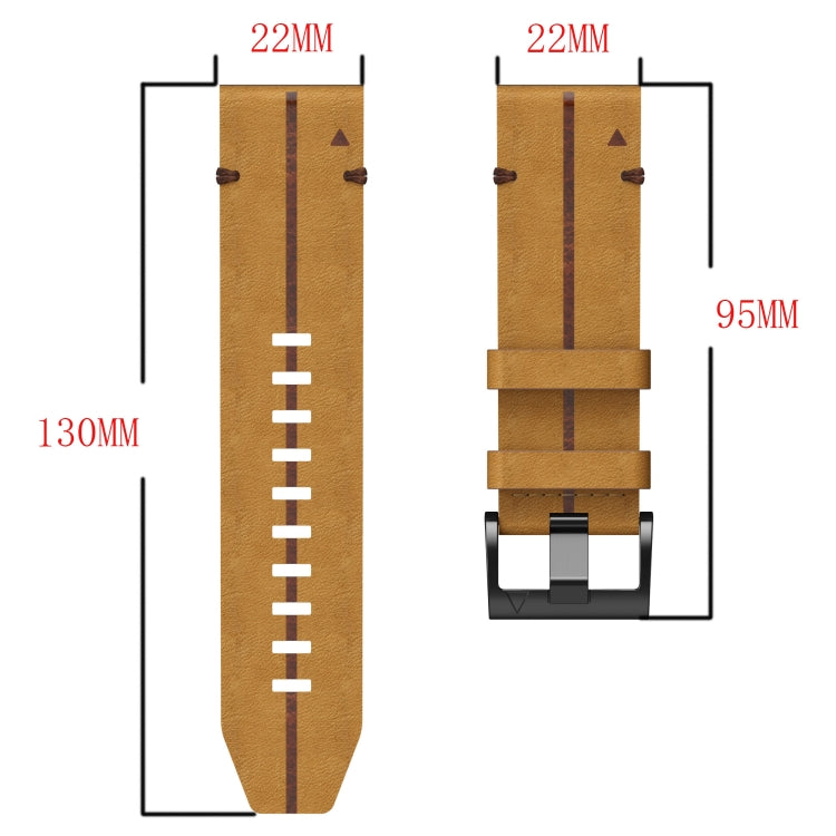 Cinturino per orologio in pelle da 22 mm, For Garmin Forerunner 955, For Garmin Descent G1, For Garmin Descent G1 Solar, For Garmin  Instinct 2 Solar, For Garmin Instinct 2, For Garmin EPIX Gen 2, For Garmin Fenix 7, For Garmin Fenix 7 Solar�����������...
