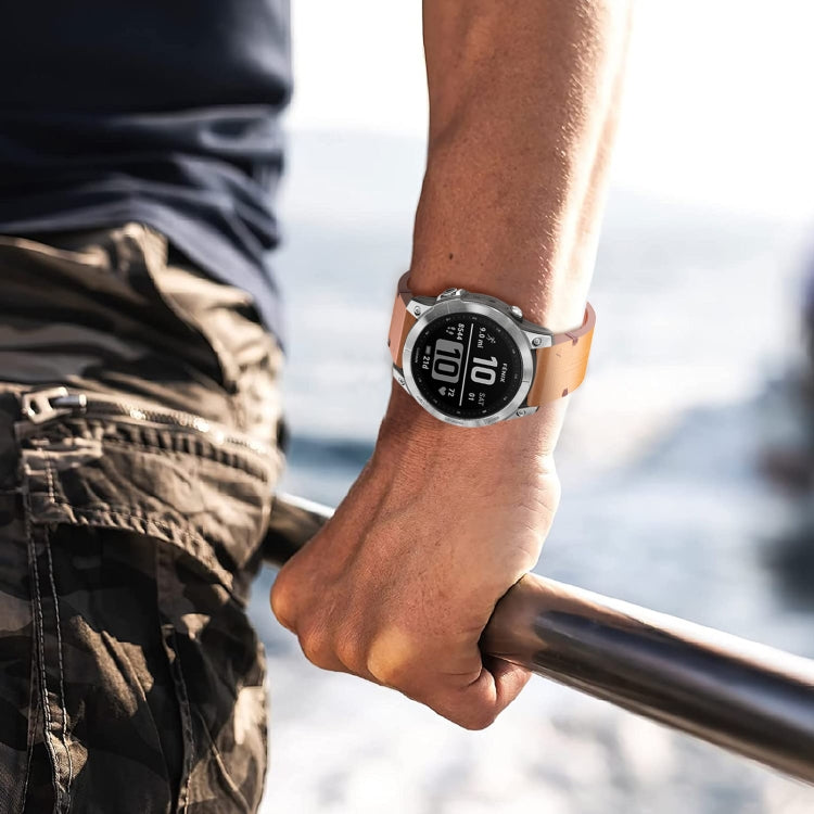 Cinturino per orologio in pelle da 22 mm, For Garmin Forerunner 955, For Garmin Descent G1, For Garmin Descent G1 Solar, For Garmin  Instinct 2 Solar, For Garmin Instinct 2, For Garmin EPIX Gen 2, For Garmin Fenix 7, For Garmin Fenix 7 Solar�����������...