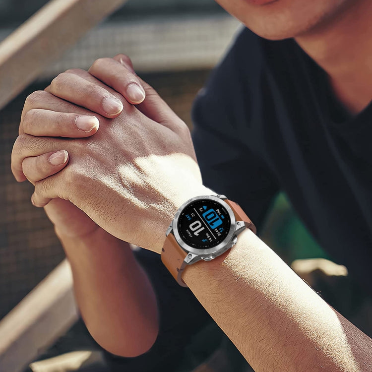 Cinturino per orologio in pelle da 22 mm, For Garmin Forerunner 955, For Garmin Descent G1, For Garmin Descent G1 Solar, For Garmin  Instinct 2 Solar, For Garmin Instinct 2, For Garmin EPIX Gen 2, For Garmin Fenix 7, For Garmin Fenix 7 Solar�����������...