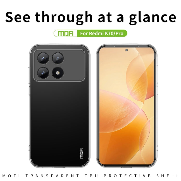 Custodia per telefono in TPU ultrasottile serie MOFI Ming, For Xiaomi Redmi K70 / K70 Pro, For Xiaomi Redmi 12R / Note 12R, For Xiaomi Redmi 12, For Xiaomi Civi 3