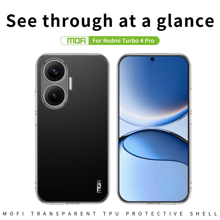 Custodia per telefono in TPU ultrasottile serie MOFI Ming, For Xiaomi Redmi Turbo 4 Pro, For Xiaomi Poco M7 Pro, For Xiaomi Redmi K80 Pro, For Xiaomi Redmi K80, For Redmi Note 14 Pro 4G, For Xiaomi 15 Pro, For Xiaomi Redmi Note 14 5G                   ...