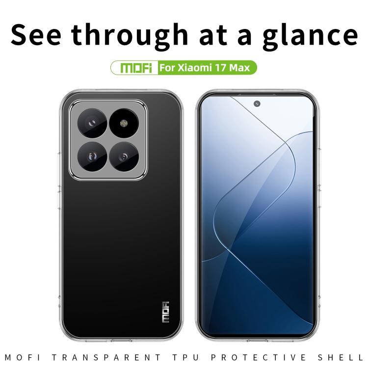 Custodia per telefono in TPU ultrasottile serie MOFI Ming, For Xiaomi 17 Max, For Xiaomi 17T Pro, For Xiaomi 17T, For Xiaomi 17 Ultra, For Xiaomi 17 Pro Max, For Redmi Note 15 Pro 5G Global 163.6mm, For Redmi Note 15 Pro 4G Global 163.2mm              ...