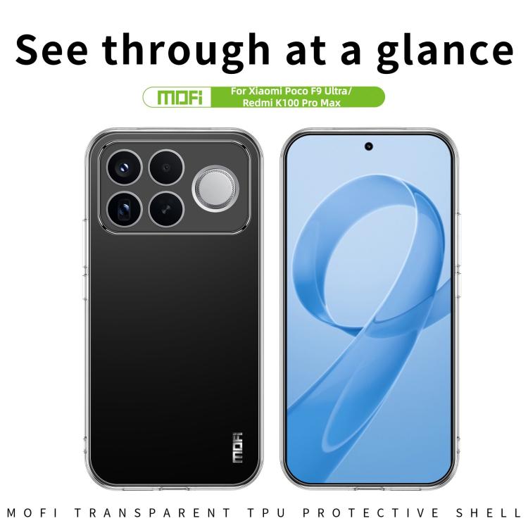 Custodia per telefono in TPU ultrasottile serie MOFI Ming, For Redmi K100 Pro Max / Poco F9 Ultra, For Xiaomi Poco F9 Pro 5G, For Xiaomi 17 Max 5G, For Xiaomi 17T Pro 5G, For Xiaomi 17T 5G, For Redmi Turbo 5 Max / Poco X8 Pro Max 5G                    ...