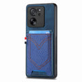 Custodia per cellulare in pelle con texture denim con slot per schede, For Xiaomi 13T / 13T Pro