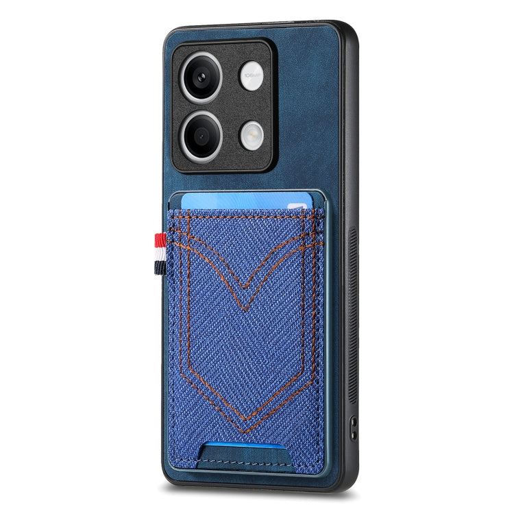 Custodia per cellulare in pelle con texture denim con slot per schede, For Xiaomi Redmi Note 13 Pro 4G, For Xiaomi Redmi Note 13, For Xiaomi Redmi Note 13 Pro+, For Xiaomi Redmi Note 13 Pro 5G