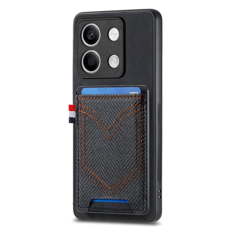 Custodia per cellulare in pelle con texture denim con slot per schede, For Xiaomi Redmi Note 13 Pro 4G, For Xiaomi Redmi Note 13, For Xiaomi Redmi Note 13 Pro+, For Xiaomi Redmi Note 13 Pro 5G