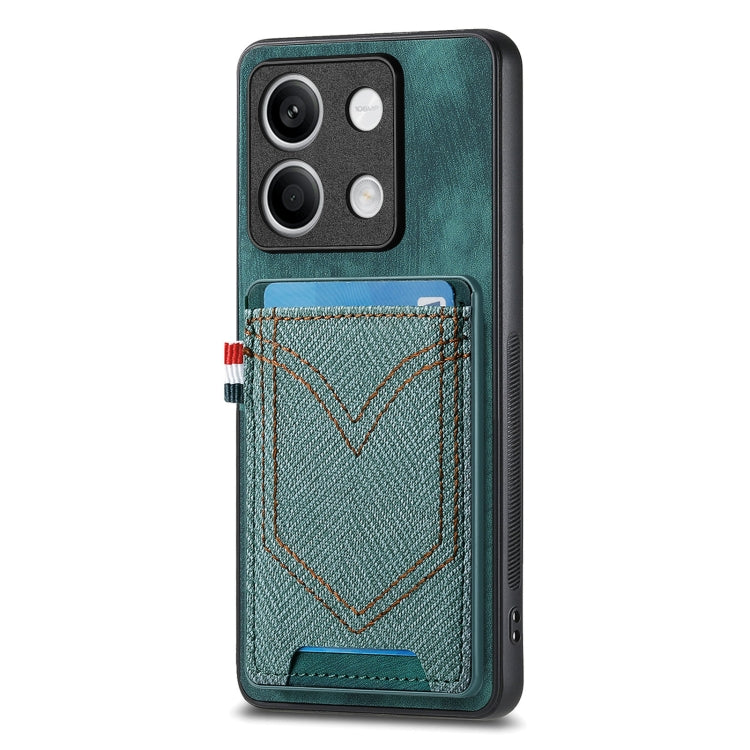 Custodia per cellulare in pelle con texture denim con slot per schede, For Xiaomi Redmi Note 13 Pro 4G, For Xiaomi Redmi Note 13, For Xiaomi Redmi Note 13 Pro+, For Xiaomi Redmi Note 13 Pro 5G