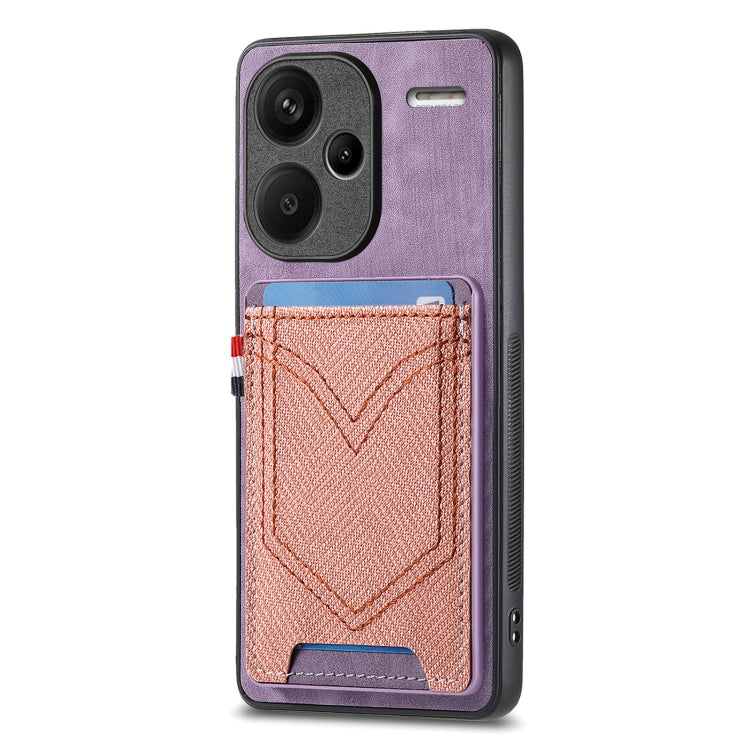 Custodia per cellulare in pelle con texture denim con slot per schede, For Xiaomi Redmi Note 13 Pro 4G, For Xiaomi Redmi Note 13, For Xiaomi Redmi Note 13 Pro+, For Xiaomi Redmi Note 13 Pro 5G