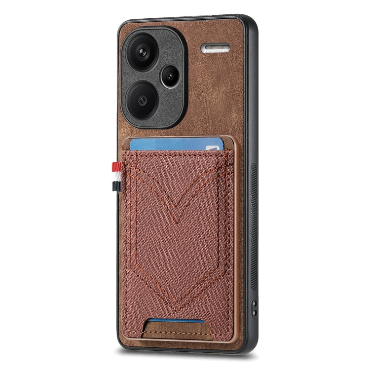 Custodia per cellulare in pelle con texture denim con slot per schede, For Xiaomi Redmi Note 13 Pro 4G, For Xiaomi Redmi Note 13, For Xiaomi Redmi Note 13 Pro+, For Xiaomi Redmi Note 13 Pro 5G