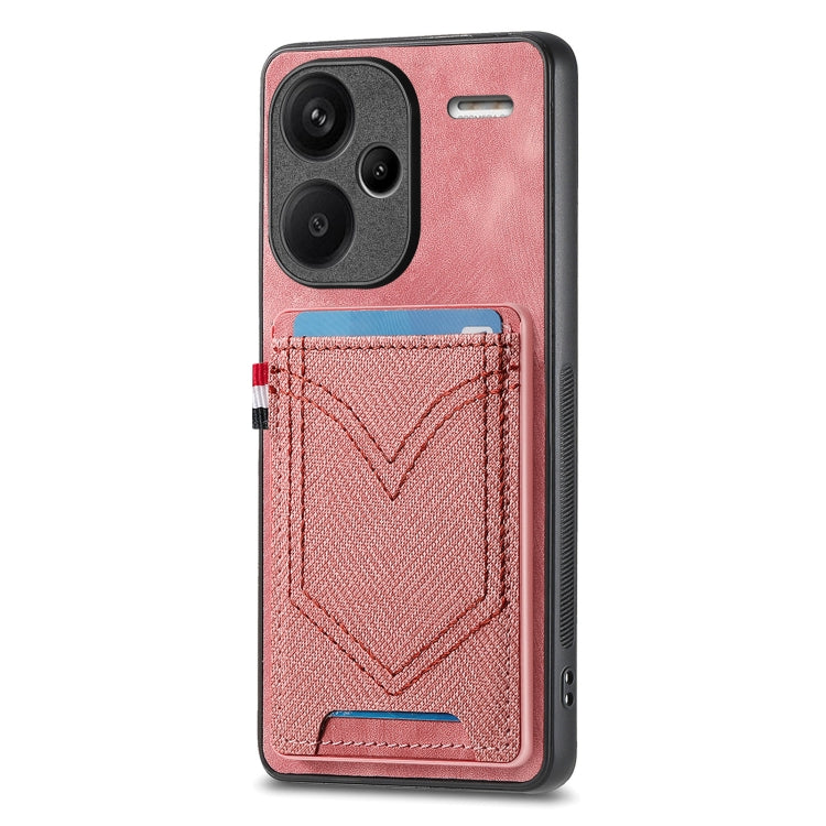Custodia per cellulare in pelle con texture denim con slot per schede, For Xiaomi Redmi Note 13 Pro 4G, For Xiaomi Redmi Note 13, For Xiaomi Redmi Note 13 Pro+, For Xiaomi Redmi Note 13 Pro 5G