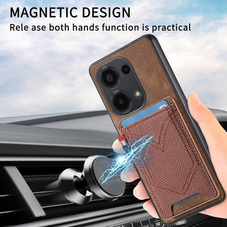 Custodia per cellulare in pelle con texture denim con slot per schede, For Xiaomi Redmi Note 13 Pro 4G, For Xiaomi Redmi Note 13, For Xiaomi Redmi Note 13 Pro+, For Xiaomi Redmi Note 13 Pro 5G