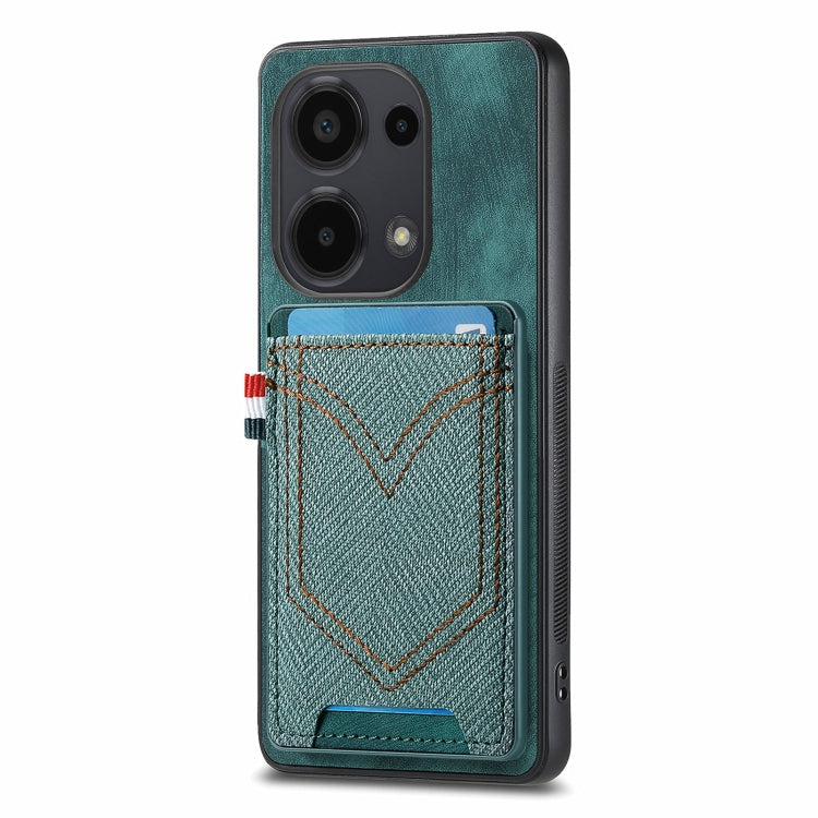 Custodia per cellulare in pelle con texture denim con slot per schede, For Xiaomi Redmi Note 13 Pro 4G, For Xiaomi Redmi Note 13, For Xiaomi Redmi Note 13 Pro+, For Xiaomi Redmi Note 13 Pro 5G