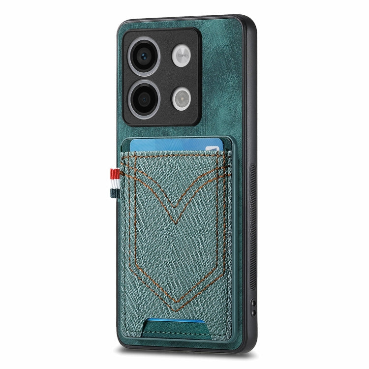 Custodia per cellulare in pelle con texture denim con slot per schede, For Xiaomi Redmi Note 13 Pro 4G, For Xiaomi Redmi Note 13, For Xiaomi Redmi Note 13 Pro+, For Xiaomi Redmi Note 13 Pro 5G