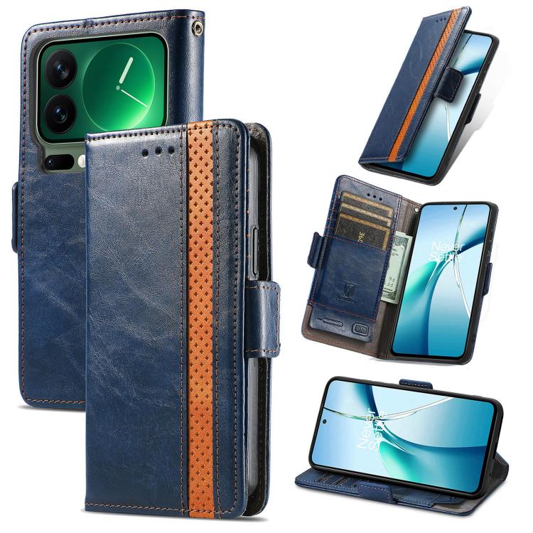 Custodia per telefono in pelle CaseNeo Splicing con doppia fibbia magnetica, For Xiaomi 17 Pro Max, For Xiaomi 17 Pro, For Xiaomi 17, For Xiaomi 15T Pro