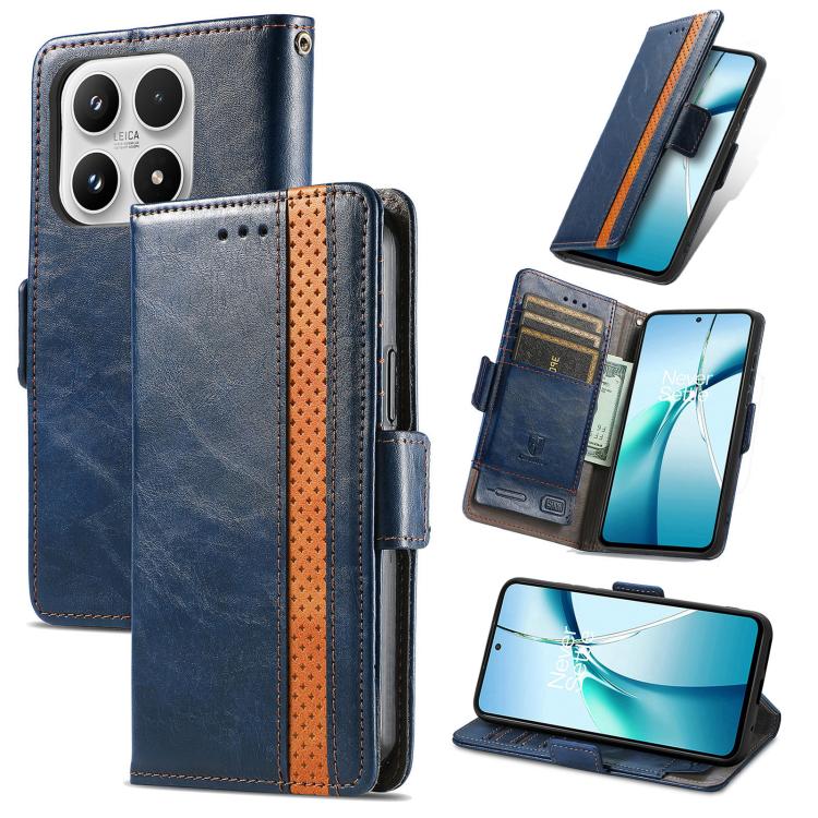 Custodia per telefono in pelle CaseNeo Splicing con doppia fibbia magnetica, For Xiaomi 17 Pro Max, For Xiaomi 17 Pro, For Xiaomi 17, For Xiaomi 15T Pro