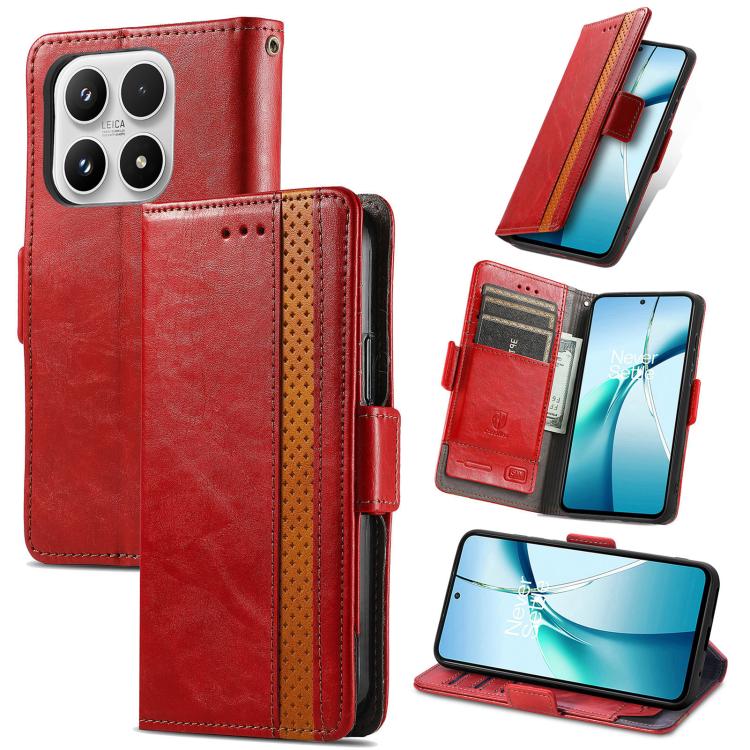 Custodia per telefono in pelle CaseNeo Splicing con doppia fibbia magnetica, For Xiaomi 17 Pro Max, For Xiaomi 17 Pro, For Xiaomi 17, For Xiaomi 15T Pro
