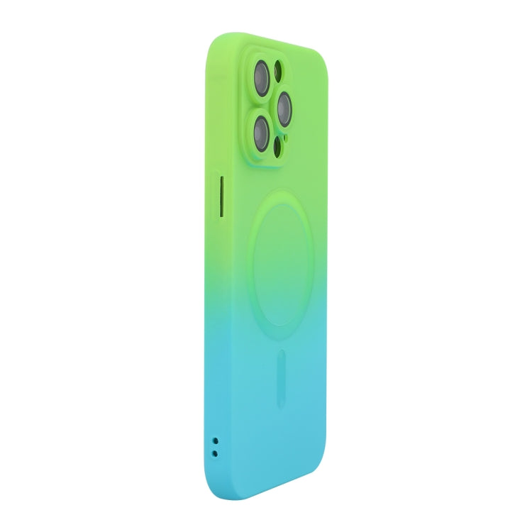 Custodia per telefono in silicone ENKAY Hat-Prince MagSafe Rainbow Gradient con pellicola per lenti, For iPhone 16 Pro Max, For iPhone 16 Pro, For iPhone 16 Plus, For iPhone 16