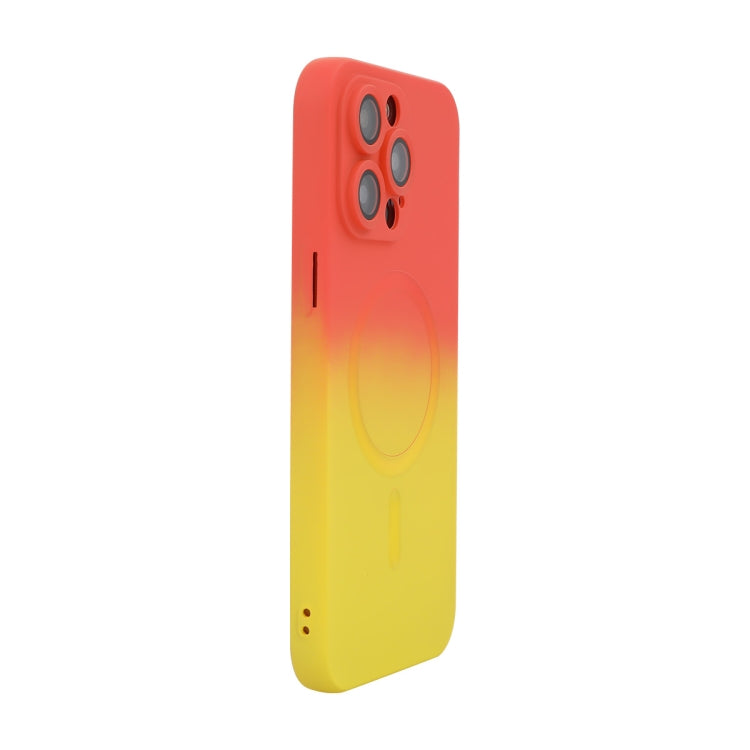 Custodia per telefono in silicone ENKAY Hat-Prince MagSafe Rainbow Gradient con pellicola per lenti, For iPhone 16 Pro Max, For iPhone 16 Pro, For iPhone 16 Plus, For iPhone 16