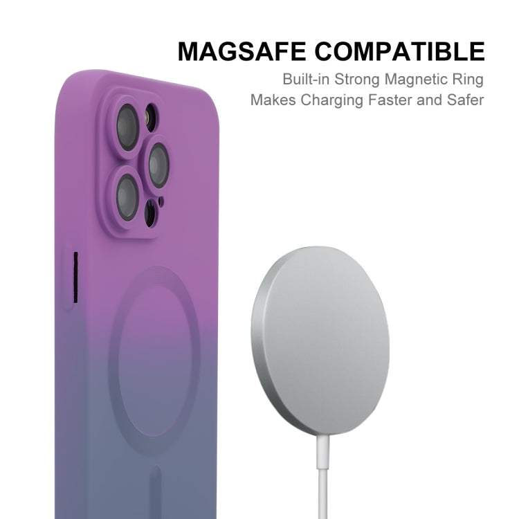 Custodia per telefono in silicone ENKAY Hat-Prince MagSafe Rainbow Gradient con pellicola per lenti, For iPhone 16 Pro Max, For iPhone 16 Pro, For iPhone 16 Plus, For iPhone 16
