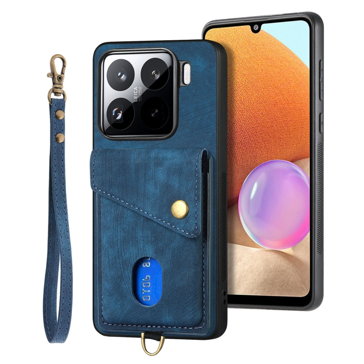 Custodia per telefono in pelle pieghevole con portafoglio per carte retrò con cinturino, For Redmi Turbo 4, For Xiaomi Poco X7 Pro, For Xiaomi 15 Pro, For Xiaomi 15