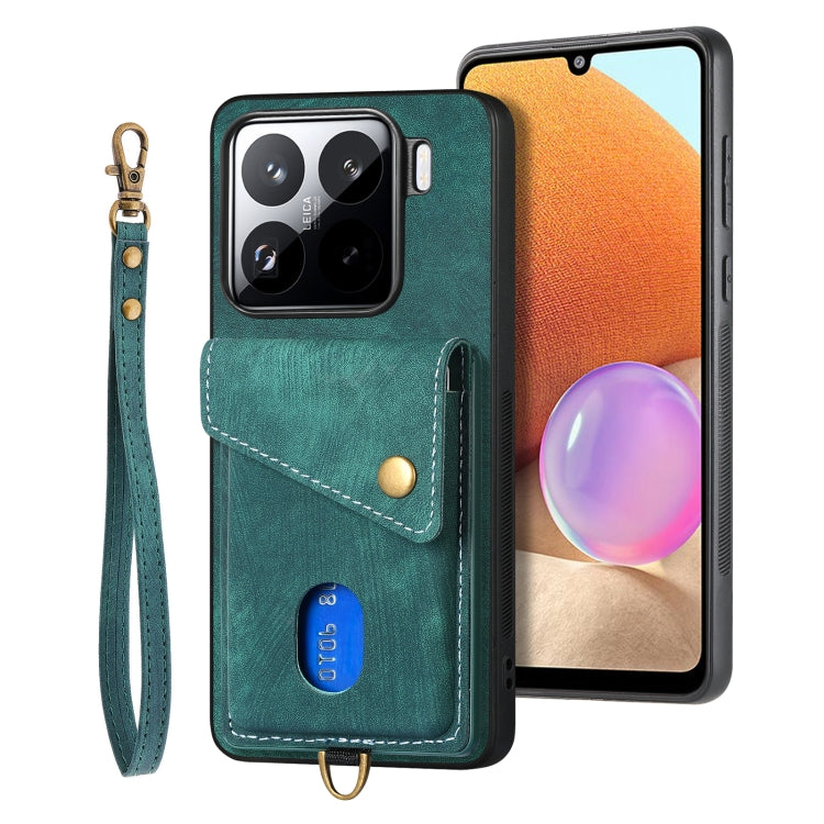 Custodia per telefono in pelle pieghevole con portafoglio per carte retrò con cinturino, For Redmi Turbo 4, For Xiaomi Poco X7 Pro, For Xiaomi 15 Pro, For Xiaomi 15
