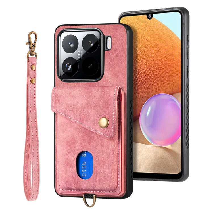 Custodia per telefono in pelle pieghevole con portafoglio per carte retrò con cinturino, For Redmi Turbo 4, For Xiaomi Poco X7 Pro, For Xiaomi 15 Pro, For Xiaomi 15