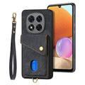Custodia per telefono in pelle pieghevole con portafoglio per carte retrò con cinturino, For Xiaomi Redmi Note 14 5G, For Xiaomi Redmi Note 14 Pro+ 5G, For Xiaomi Redmi Note 14 Pro 5G, For Xiaomi Redmi Note 13 Pro 4G