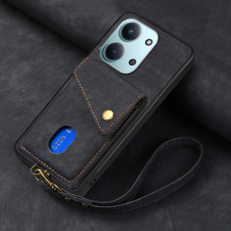 Custodia per telefono in pelle pieghevole con portafoglio per carte retrò con cinturino, For Redmi 15C 5G / 4G Glodal 171mm, For Xiaomi 15T, For Redmi K80 Pro / Poco F7 Ultra, For Redmi K80 / Poco F7 Pro