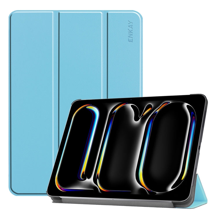 Custodia per tablet Smart in pelle plastica Tri-fold Custer Texture ENKAY, For iPad Pro 13 2025 / 2024, For iPad Pro 11 2025 / 2024